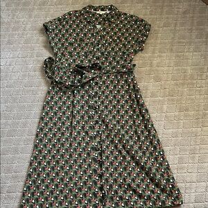 Boden toucan print midi jersey dress